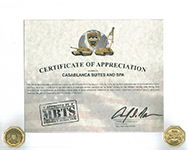 Certificate of appreciation awarded